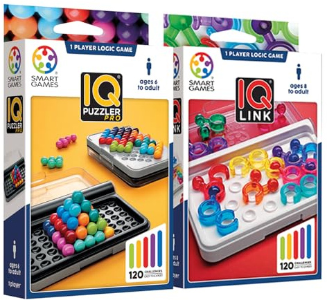 LUDILO Smart Games – Iq Pro Iq Link-Brettspiele für 6-Jährige plus Rätsel für Kinder, 3D-Brettspiele für 8-Jährige, Lernspielzeug, Reisespiele für Kinder
