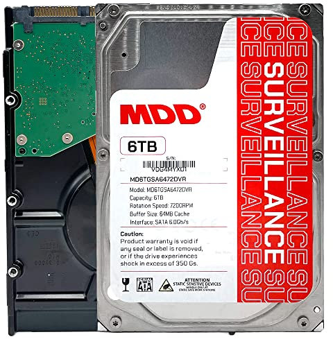 MDD (MDD6TSATA25672DVR) 6TB 7200RPM 64MB Cache SATA 6.0Gb/s 3.5inch Internal Surveillance Hard Drive - 3 Years Warranty