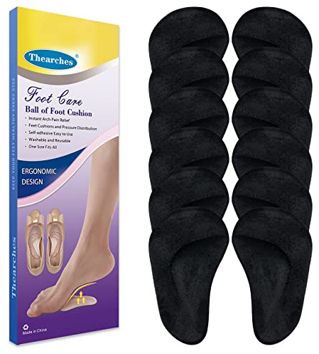 Supporto per Arco in Gel Ortopediche Solette, 6 Paia Cuscinetti Adesivi Plantare per Piedi Piatti e Fascite Plantare Donne Uomini, Arch Support Pads Alleviare la Pressione e il Dolore al Piede, Nero