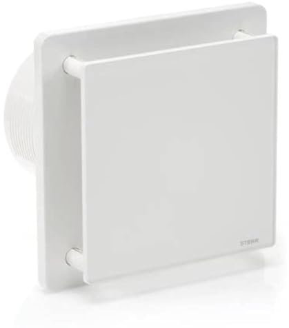 STERR Weißer Badlüfter 125 mm - Badezimmerventilator - Glasfront - Modernes Aussehen - BFS125-20 W