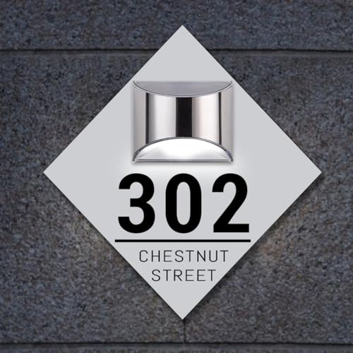 Números iluminados personalizados, placa de dirección iluminada con placa de dirección personalizada LED, letrero acrílico iluminado por LED, regalo de inauguración de la casa (señal de dirección