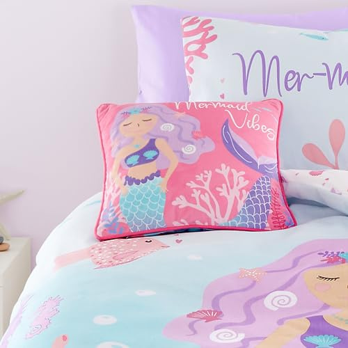 Bedlam Mermaid Vibes Kissen, Samt, gefüllt, 43 x 43 cm, Rosa