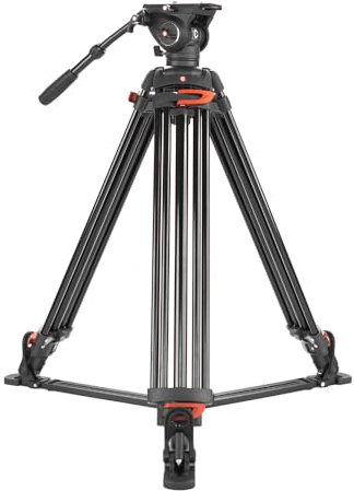 Caruba Videostar 188 Pro Trépied vidéo Robuste, Stable et Polyvalent pour Un positionnement précis de l'appareil Photo – Fermeture Rapide vis 1/4 – Charge maximale : 15 kg