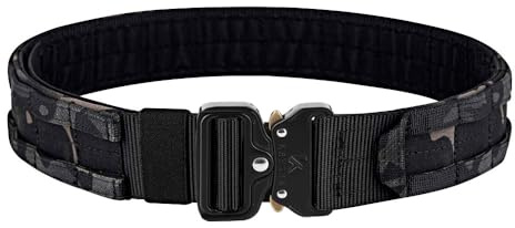 KRYDEX GEAR Taktischer Gürtel mit Schnellverschluss 1,75 Zoll Taktischer Gürtel mit 1,5 Zoll Innengürtel Schwerlast Molle Gürtels Arbeitsgürte Hochleistungsgürtel für Herren (MCBK, L)
