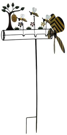 MagiDeal Biene Metall Windmühle Yard Art Decor Kreative Wind Niedliche Dekorative Windrad Garten Dekoration Windmühle für Balkon Rasen