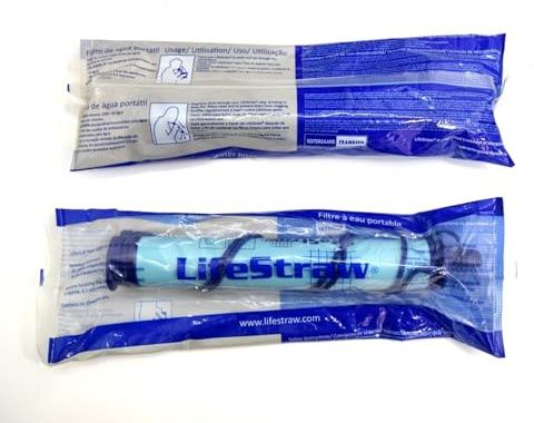 British Army Style Life Straw Personal Water Filter | Survival Water Purifier Straw | Portable Emergency Filtration Kit for Camping, Hiking, Bushcraft & Outdoor Survival Gear