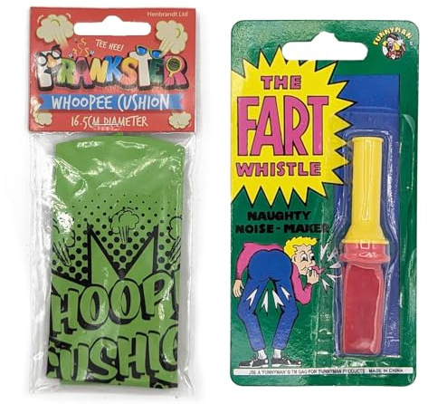 ihoot Whoopee Cushion and Fart Whistle 2-in-1 Bundle | Party Bag Fillers for Kids, Stocking Fillers Kids Prank Kit Boys