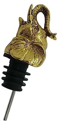 Alipis Elephant Head Shape Wine Pourer and Alloy Bottle Stopper Gold Wine Bottle Caps for Home Party and Bar Use