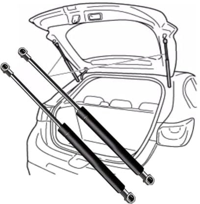zjynb 2 Pcs hintere Kofferraum-Heckklappenstrebe für Opel Zafira B (A05) 2005-2014(OEM:13128759)-50.5cm, hintere Heckklappen-Hydraulikstrebe, Stoßdämpfer-Hebeunterstützung
