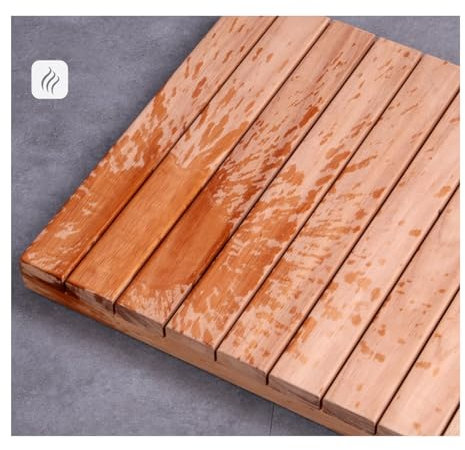 QWEASDF Tapis de Douche en Bois, caillebotis Douche, Tapis de Bain de Douche antidérapant caillebotis caillebotis, Accessoires de Salle de Bain en Bambou,Personnalisables(70x100cm/28x39in)