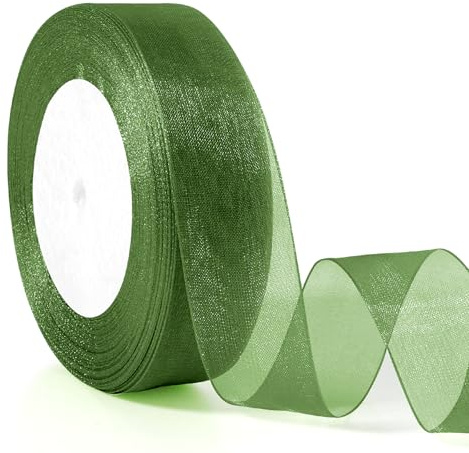 Weihnachten Geschenkband 25mm 46m Verpackungsbänder Schleifenband Grün Geschenkverpackung Geburtstag Stoffband Bänder Zum Basteln Dekoband