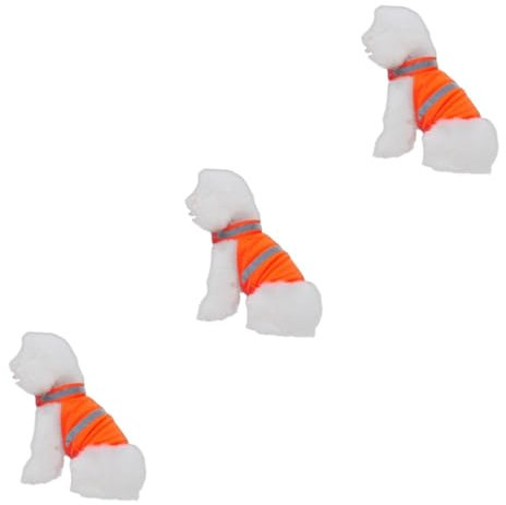 Hohopeti 3stücke Hochsichtbare Reflektierende Sicherheitsweste Für Hunde Atmungsaktiv Leicht Und Verstellbar Für Laufen Und Outdoor-aktivitäten Fluoreszierendes Orange
