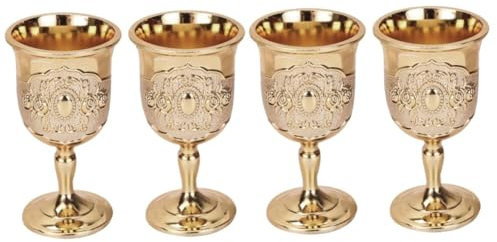 OKUMEYR 4pezzi Bicchieri Da Vino Retro Di Eleganti Per Vino Per Feste e Decorazioni Domestiche Design Unico