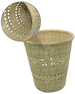 Alipis Handmade Bamboo Storage Basket Practical Laundry Container Clothing Storage Laundry Basket