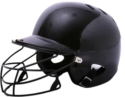 perfk Casco da Taglio da Baseball Casco Softball Casco Comodo Shock per i Bambini con Maschera per Il Viso per la Partita di Allenamento all'aperto, Nero