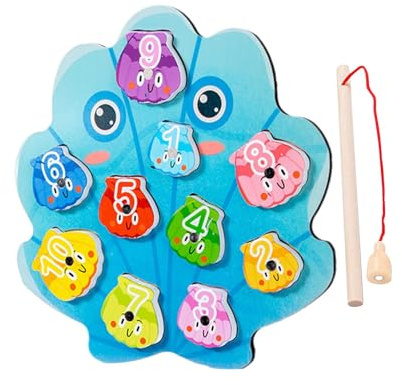 Angelspielzeug, Angelset für Kleinkinder, Shell Shape in passender Farbe, magnetische Zahlen, Angelspielzeug, Vorschullehrhilfe, Fähigkeiten