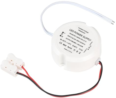 CPROSP 1 Pieza Alimentador LED 24V 30W, Driver LED 55 x 23 mm para Tiras | Transformador 220v a 12v con Puertos de Conexión; Fuente Alimentacion Impermeable IP67; de Luces LED y Lámpara LED