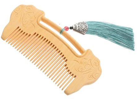 Handmade Boxwood Comb Lock Engraving for Scalp Fine Tooth Wooden Hair and Beard Grooming Tool Present