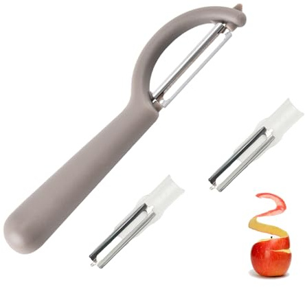 P-Sparschäler für Tupper mit 2 Ersatzklingen,Schäler für Tupperware,Kartoffelschäler,Gemüseschäler,Linkshänder Sparschäler,Spargelschäler,Orangenschäler,Edelstahl Multischäler für Vegetable Peeler