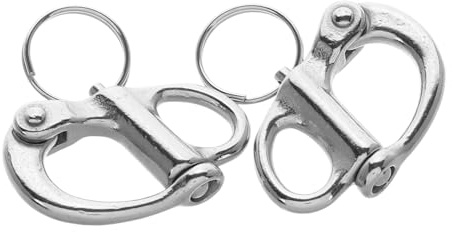 Toddmomy Grillete Giratorio de Acero Inoxidable 316 de 35 Mm Resorte Fijo, Mosquetón de Presión, Paquete de 2 Piezas, para Aparejo Náutico y Accesorios Barcos Recreo