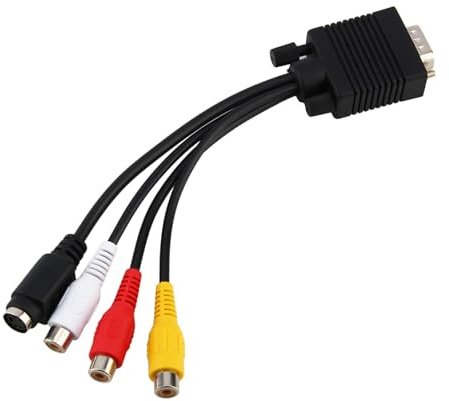 Vga Svga To S-Video Adapter Converter Cable For Pc, Ga Auf A Adapr A To Ga, Sga S Ideo 3, Analog Cable For Pc, A Sga S Ideo 3 Av Tv Adapter, Vga Av, Video, 3 Tv Conversion