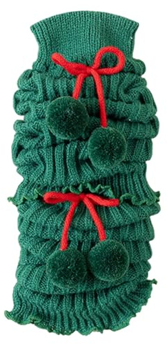 Generisch Calentadores de piernas para niñas como calcetines de punto para la pantorrilla, calcetines festivos de Navidad para niños pequeños, Grün2., talla única