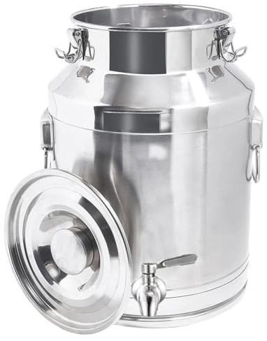 aliooila Bidon Inox Pour Huile d Olive 5-88 Litres Avec Robinet,Bidon Inox Pour Huile d Olive Pour Le Riz, La Farine, Les Céréales,Capacity-18L