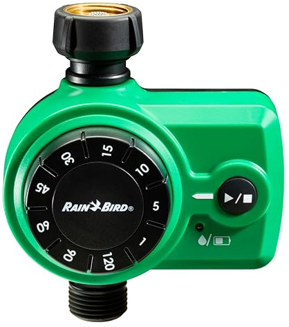 Rain Bird 1ZEHTMRS Simple-Set Schlauchend-Timer, eine Zone/Station, batteriebetrieben, 1,9 cm Gartenschlauchgewinde, robuster Messingeinlass