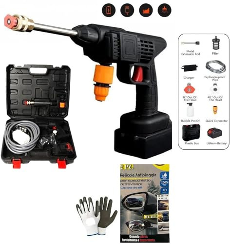IDROPULITRICE PER GIARDINAGGIO LAVAGGIO AUTO MOTO SCOOTER PAVIMENTI PULIZIA CASA ANGOLI E FESSURE COMPATIBILE CON LEXUS GS Pulitrice Pulivapor Idropulitore PORTATILE SENZA FILI A BATTERIA