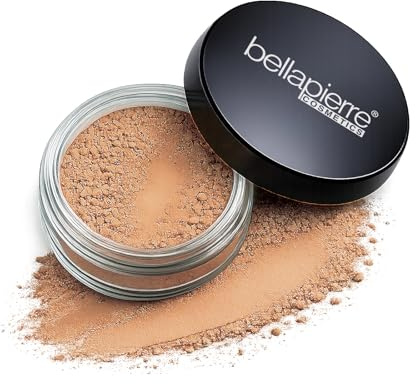 Bellapierre Loose Mineral Foundation SPF 15 – Pure Powder Base, Full Coverage Mineral Makeup, Matte Finishing & Setting, Lightweight, Talc-Free & Paraben-Free – 0.32 oz - Maple