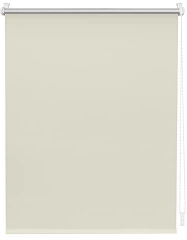 Lichtblick Thermorollo ohne Bohren, Klemmfix, Verdunklungsrollo, Hitzeschutz, Sichtschutz, Wandmontage, Deckenmontage, Rollo für Fenster und Türen Creme,B80 x H220 cm