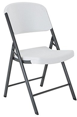 LIFETIME 42804 Commercial Grade Folding Chair, 4 Pack, White Granite