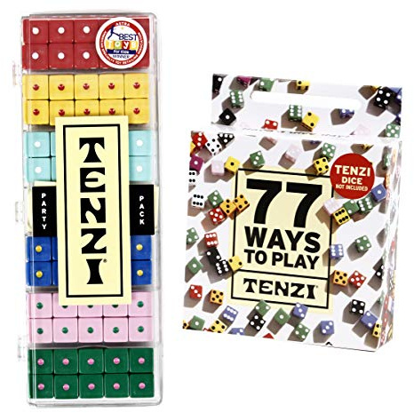 TENZI Party Pack Dice Game Bundle with 77 Ways to Play A Fun, Fast Frenzy for The Whole Family - 6 Sets of 10 Colored Dice - Colors May Vary