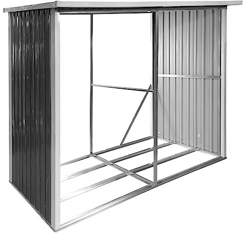 DEMA XXL Kaminholzregal Brennholzregal Feuerholzregal Holzlager Brennholzlager Feuerholzlager überdacht Unterstand Metall Regal