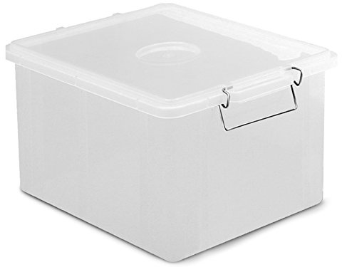 Giganplast 1900M Cassetta con Coperchio, Bianco, 45x35x25 cm