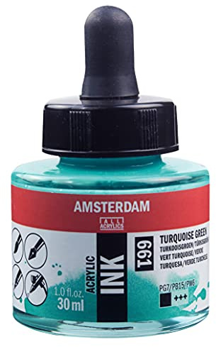 Amsterdam Acryltintenflasche 30 ml Türkisgrün 661 (17206610)