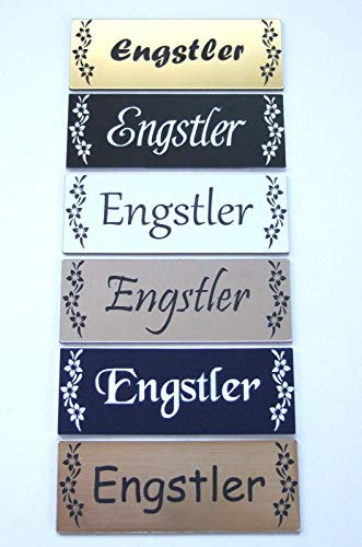 Gravola Briefkastenschild-Tuerschild-Namensschild-Klingelschild selbstklebend mit Gravur, einfach, Wandmontage, Gravierkunststoff, SIGNAGE, Eingang, Tür, Klingel