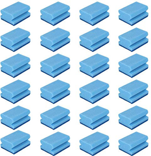 24 spugne abrasive blu | Spugna abrasiva multiuso triplo strato | Spugna abrasiva speciale acciaio inox | 24 pezzi