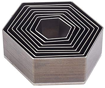 PandaHall 8 Stk. Einloch-Hohlstanzer-Set Aus Kohlenstoffstahl, 8 Größen Hexagon Leder Stanzwerkzeug Schneidform Stanzwerkzeug Für Handgefertigte DIY Leder Handwerk