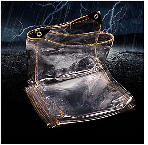 ZXCASDF Transparent Mit öSen Plane,wasserdichte Abdeckplane,Transparent PVC-Kunststoffplane für Terrasse, Pavillon,Terrassen,Windschutz,UV-beständig,Anti-Tränen,Hitzebeständig,2.1x3m/6.8x9.8ft