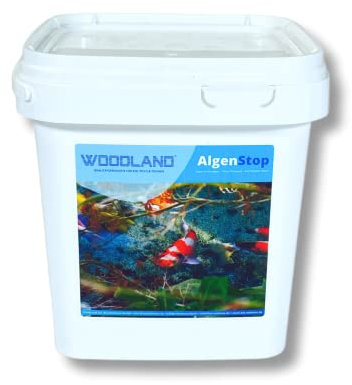 Woodland® Algenstop, Algenvernichter Teich Made in Germany, Fadenalgenvernichter zur phosphatfreien Teichreinigung, Mittel gegen Faden-Algen im Fischteich, Teich-Algenentferner (1 kg)