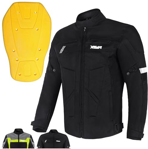 XAVIA GALE Herren-motorradjacke – Wasserdichte Und Belüftete Motorradjacke Mit Schutzstufe 2 | Für Alle Jahreszeiten (Schwarz, M)