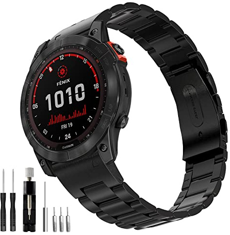 BOJYS Metallarmband Fenix 7X/6X - 26 mm Easy-Fit Armband i Rostfritt Stål för 5X/Plus/3/HR/Enduro/Tactix Delta/Descent Mk1