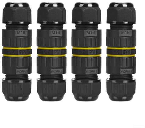 3 Pin Outdoor Junction Box IP68 Electrical Cable Wire Connector for 3.5mm to 7mm and 7mm to 10mm Wire Electric Lamp Light Fountain(4PCS)