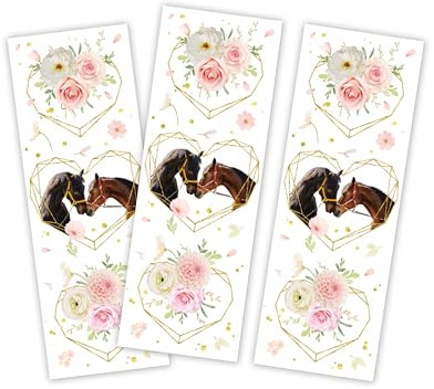 Minkocards 8 Lesezeichen Pferd Pferde Mitgebsel für Kindergeburtstag Mädchen Gastgeschenke für Mädchengeburtstag