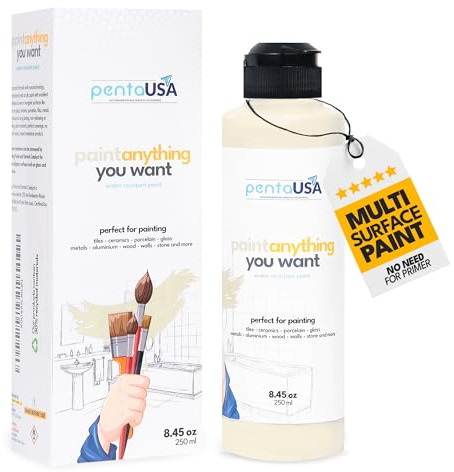 PENTAUSA Multi Surface Paint (No Primer Needed) Waterproof & Matte Paint | Ideal for Bathroom, Sink, Bathtub, Tile, Cabinet, Wood, Furnitures & More - 250ml