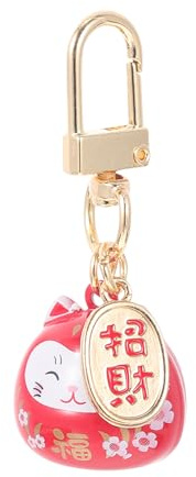 VALICLUD Schlüsselanhänger Katze Metall Glückskatze Anhänger Kawaii Schlüsselbund Zubehör Für Damen Mit Japanischer Winkender Katze 5.5X2X1.3Cm
