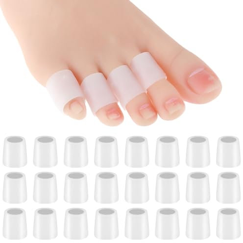 Gjinxi 24 Stück Silikon Zehenschutz, Zehenkappen Atmungsaktive Zehenschoner Gel Zehenkappe Zehenabdeckungen für Zehen Blasen Eingewachsenen Zehennägeln Hühneraugen