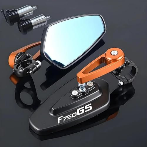 KCBHSH Rückspiegel Motorradspiegel, Rückspiegel, Verstellbare Rückspiegel, Zubehör Für BMW F750GS F 750GS F750 GS 1 Paar(Orange,X-1)
