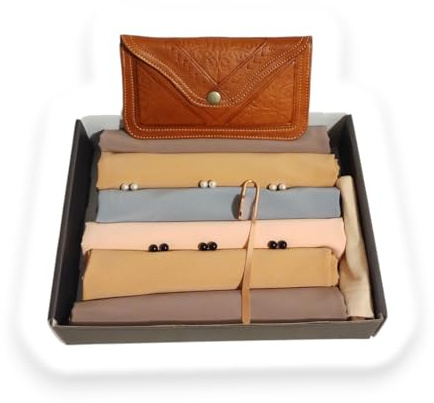 TEZIFAIR Coffret 4 Foulards Hijabs + des offres cadeaux surprises. Box Complet Voiles Aid Personnaliser (SOIE DE MEDINE MIX 1)